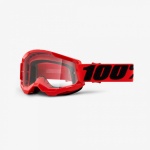 100% Strata 2 Goggle Red Clear Lens